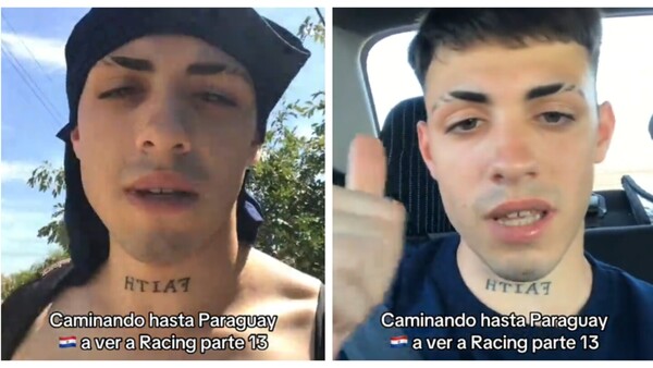 Hincha mochilero de Racing está a punto de llegar a Paraguay a pie y a dedo