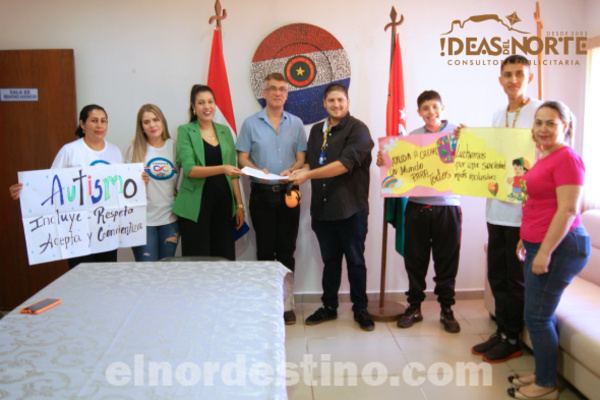 Intendente Acevedo recibe a integrantes de TEA Amambay junto a la concejal Larissa Winckler, impulsora de la ordenanza distrital - El Nordestino