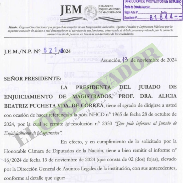 Jurado cajoneó propuesta para investigar al fiscal Aldo Cantero