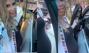 Sutilmente, Sanie mandó al frente a periodista que no le dejó espacio para subir a su camioneta