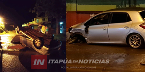CHOQUE Y VUELCO DE VEHÍCULO OCURRIÓ EN TOMÁS R. PEREIRA - Itapúa Noticias