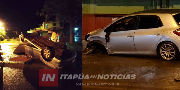 CHOQUE Y VUELCO DE VEHÍCULO OCURRIÓ EN TOMÁS R. PEREIRA - Itapúa Noticias