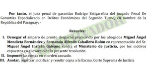 Rechazan amparo de pronto despacho solicitado por defensa de “Tío Rico” 
