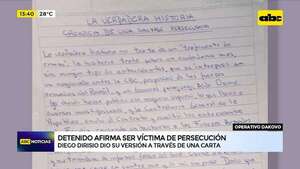 Operación Dakovo: a través de una carta, Dirisio denuncia persecución - ABC Noticias - ABC Color