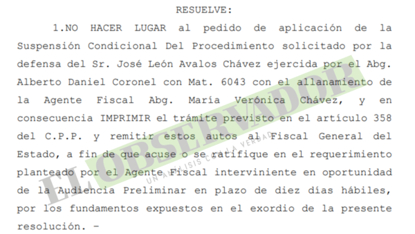 Cheques de RGD: Rechazan pedido de suspensión condicional en caso de robo de cheques de RGD