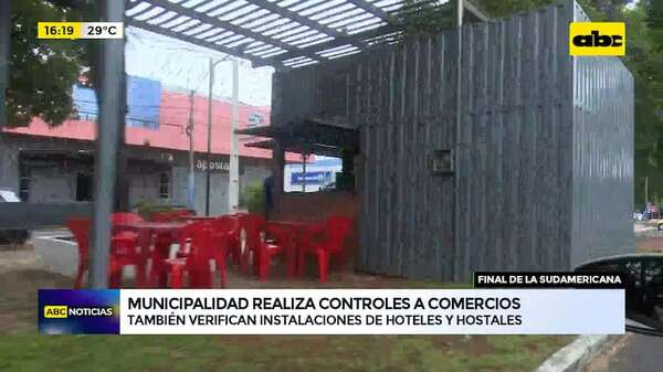 Video: realizan controles a comercios y hoteles con miras a la final de la Copa Sudamericana - ABC Noticias - ABC Color