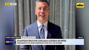 Video: tras descompensarse por un “pico de estrés”, reducirán la cargada agenda de Peña - ABC Noticias - ABC Color