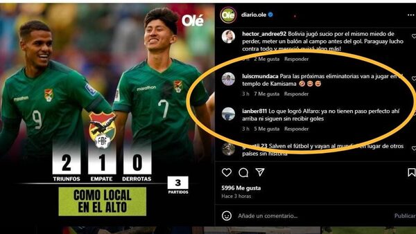 “Las próximas eliminatorias van a jugar en el templo de Kamisama”, he’i de los bolivianos