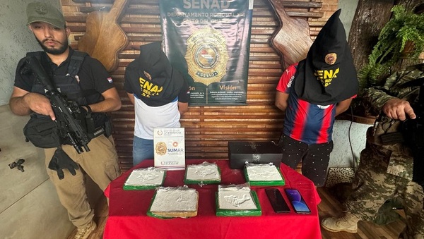 SENAD capturó a dos traficantes con cocaína en Katuete