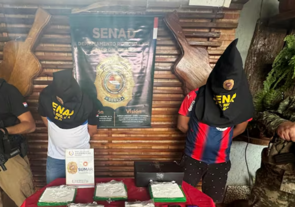 Capturan a dos traficantes con más de 5 kilos de cocaína en Canindeyú