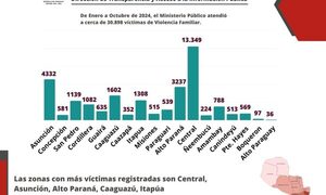 30.898 denuncias de enero a octubre de 2024 ante la Fiscalía por violencia familiar