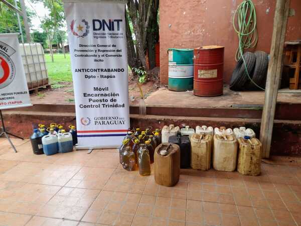 Incautan 294 litros de carburantes comercializados ilegalmente en Encarnación