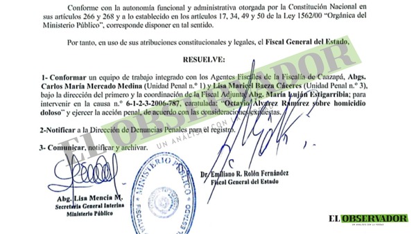 Conforman equipo de investigación sobre caso de homicidio ocurrido en 2006
