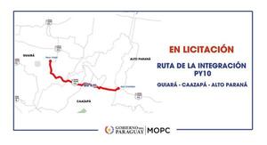 Licitan la Ruta de la Integración con una inversión estimada de USD 100 millones
