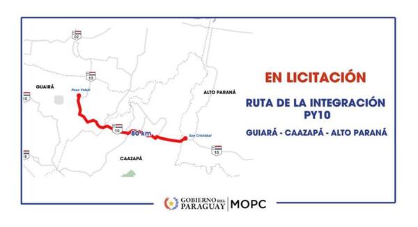 Licitan la Ruta de la Integración con una inversión estimada de USD 100 millones