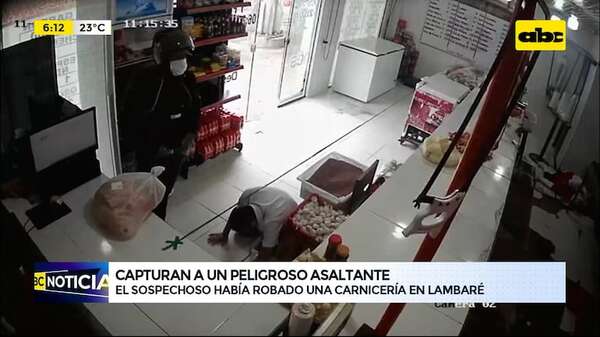 Lambaré: capturan a peligroso asaltante, sospechoso de haber robado en una carnicería - ABC Noticias - ABC Color