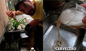 [VIDEO] ¡Noooo! ¡Locutor tiró a la nada 40 litros de birra!