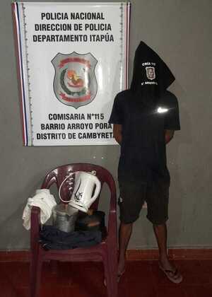 Detuvieron a presunto delincuente y recuperaron enseres hurtados en Cambyreta