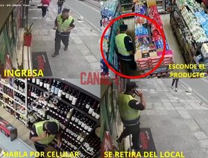 POLICÍA ROBÓ MERCADERÍAS DE UN BIGGIE SOBRE PALMA