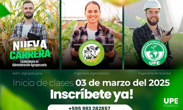Nueva carrera de UPE FRANCO, llama a inscripción en: ADMINISTRACIÓN AGROPECUARIA
