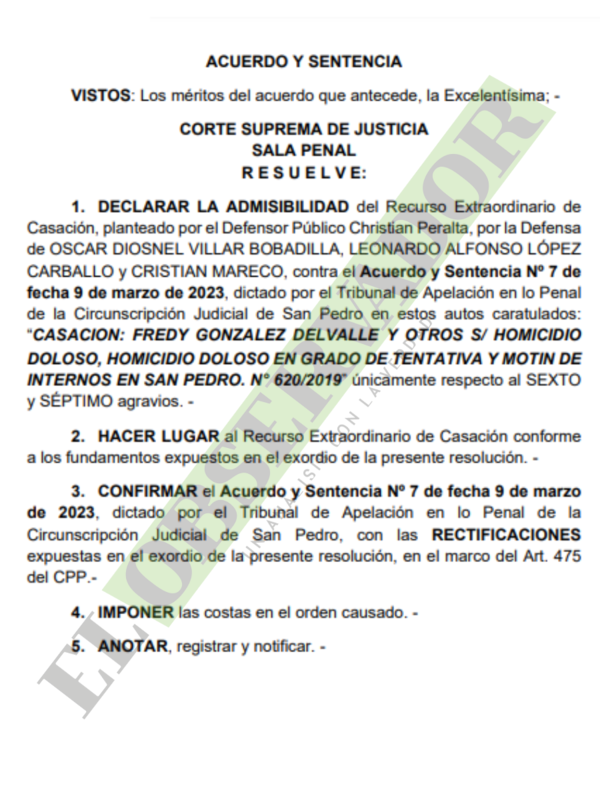 Quedan firmes penas con medidas de seguridad a responsables de brutal motín en San Pedro