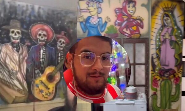Después de ser echado por “pintura satánica”, reabre su taquería con mural de Chapulín y Virgen de Guadalupe