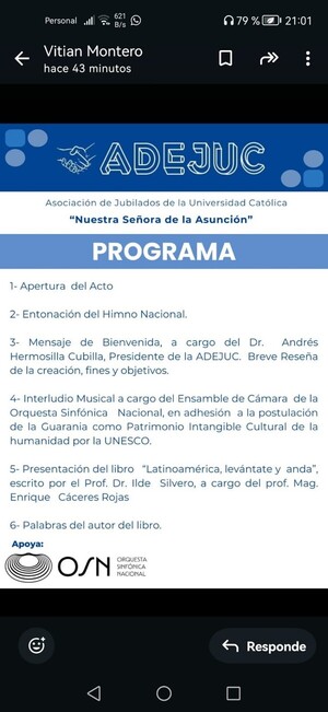 Asociación de Jubilados de la UC organizan evento cultural en la OSN • RADIO NACIONAL