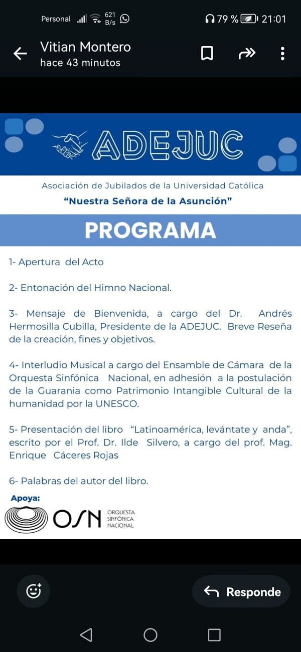 Asociación de Jubilados de la UC organizan evento cultural en la OSN • RADIO NACIONAL