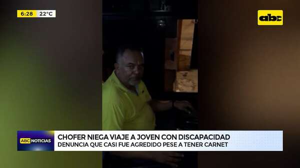 Video: Chofer negó viaje a joven con discapacidad - ABC Noticias - ABC Color