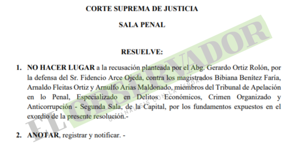 Imputado pretendía apartar a camaristas sin fundamentación fáctica ni jurídica, según Sala Penal
