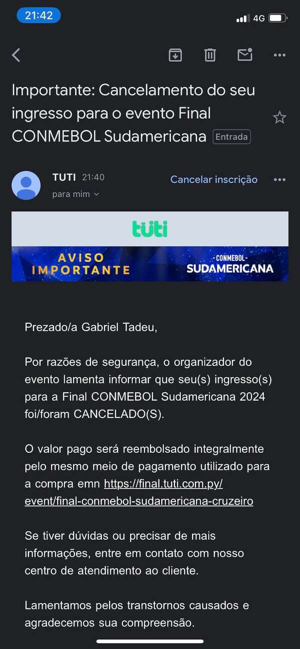 Masiva cancelación de entradas para la final de la Copa Sudamericana: 900 hinchas, a la deriva - Nacionales - ABC Color