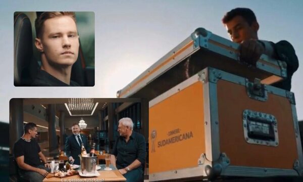 ¡Cine! Joshua corre con la Copa hasta La Nueva Olla después de recibirla de manos de Ale Domínguez