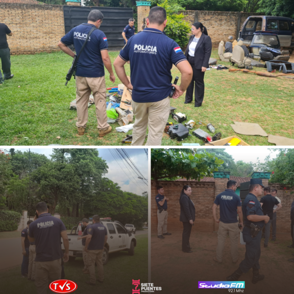 Allanamiento en Caaguazú: Recuperan Vehículos y Chapas Robadas - TVS