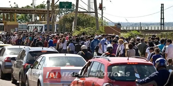 AFLUENCIA MASIVA EN LA FRONTERA DE ENCARNACIÓN POR FINAL DE LA COPA SUDAMERICANA - Itapúa Noticias
