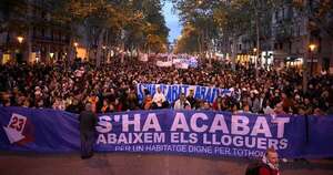 La Nación / Más de 20.000 personas protestan en Barcelona contra precio de alquileres
