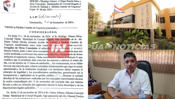 TRIBUNAL ELECTORAL SUSPENDIÓ EFECTOS DE AMAÑADA SESIÓN EXTRAORDINARIA EN CNEL. BOGADO - Itapúa Noticias