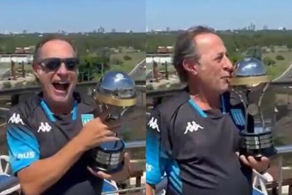 “Hermosa mañana”: el saludo de Guillermo Francella junto con la Copa Sudamericana