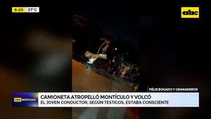 Mariano R. Alonso: camioneta volcó tras atropellar un montículo de arena - ABC Noticias - ABC Color
