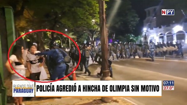 Incomprensible agresión policial a un hincha de Olimpia