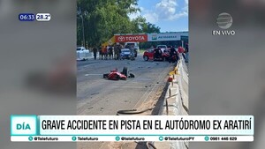 Grave accidente en pista en el autodromo ex Aratirí