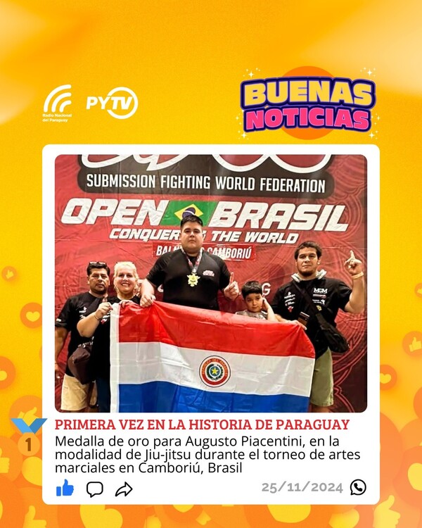 Paraguay gana por primera vez la medalla de oro en JiuJitsu • RADIO NACIONAL