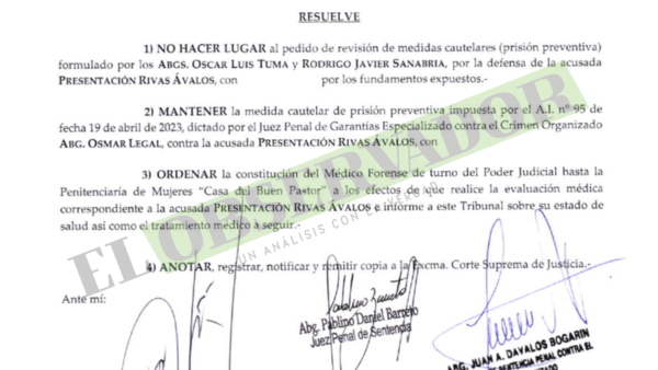 Acusada por trata no reúne presupuestos para dejar prisión y se ordena evaluación médica