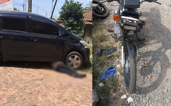 Joven motociclista sufre lesiones en grave accidente en Coronel Oviedo - Noticiero Paraguay