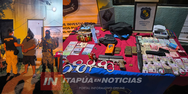 AGENTE PENITENCIARIO FUE DETENIDO CON DROGAS, ARMAS Y MUNICIONES - Itapúa Noticias