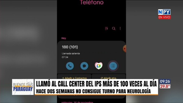 Ni llamando 100 veces logró agendar turno en IPS