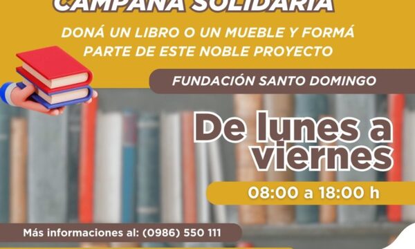 Doná un libro o un mueble y sumate a una campaña solidaria de Fundación Santo Domingo
