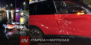 ACCIDENTE DE TRÁNSITO EN ENCARNACIÓN DEJA A UN MOTOCICLISTA HERIDO  - Itapúa Noticias