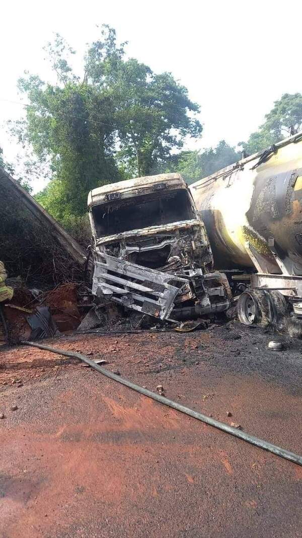 Chofer muere calcinado tras explosión de camión cisterna en Caazapá