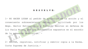 Rechazan extinción en caso de estafa a financiera por falta de acuerdo y negativa del MP
