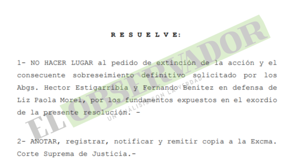 Rechazan extinción en caso de estafa a financiera por falta de acuerdo y negativa del MP